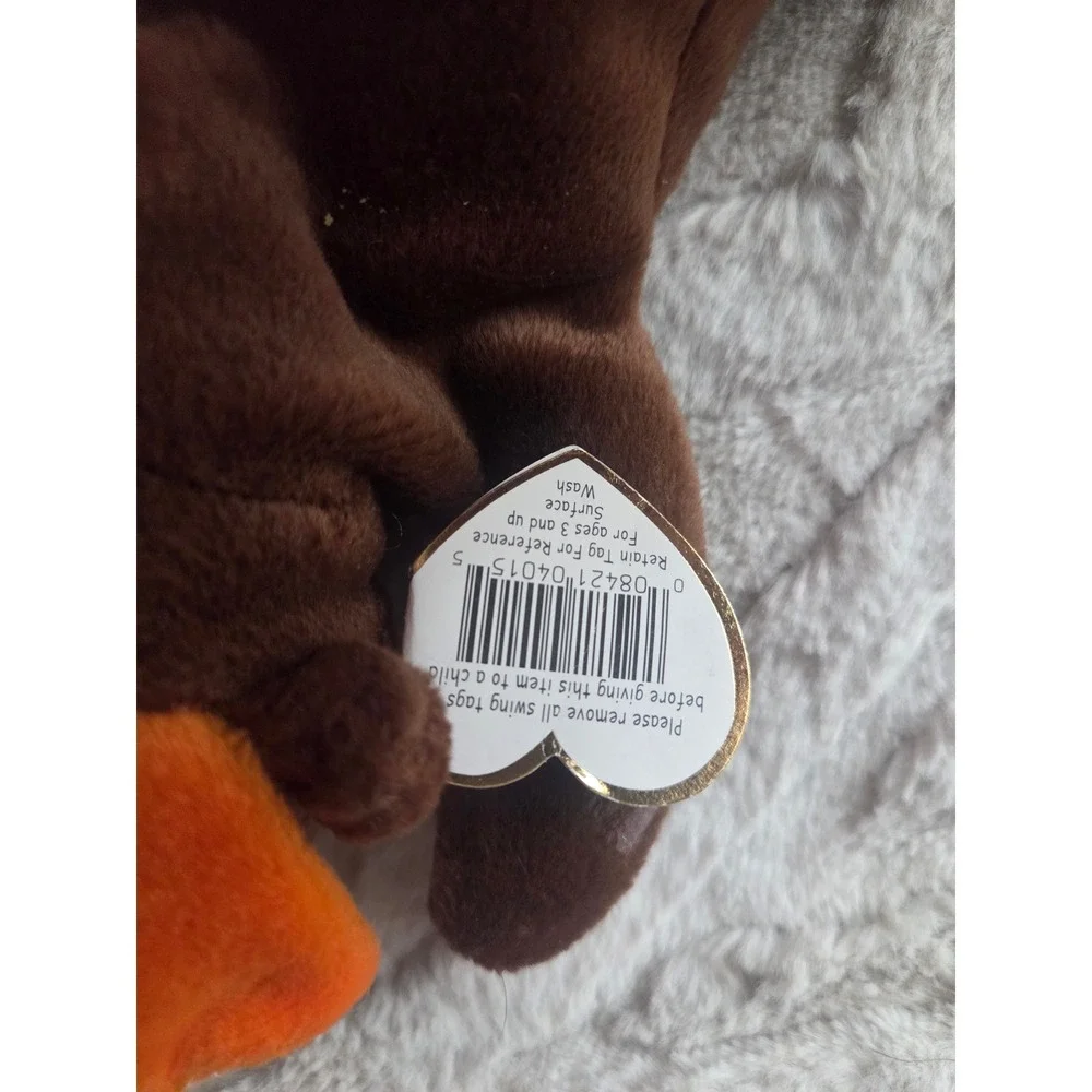 Ty Beanie Baby Chocolate the Moose Brown Orange Antlers Vintage Plush Toy‎ 1993